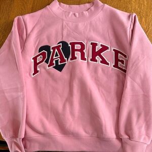 Parker Pink Crew Neck Sweater with Heart